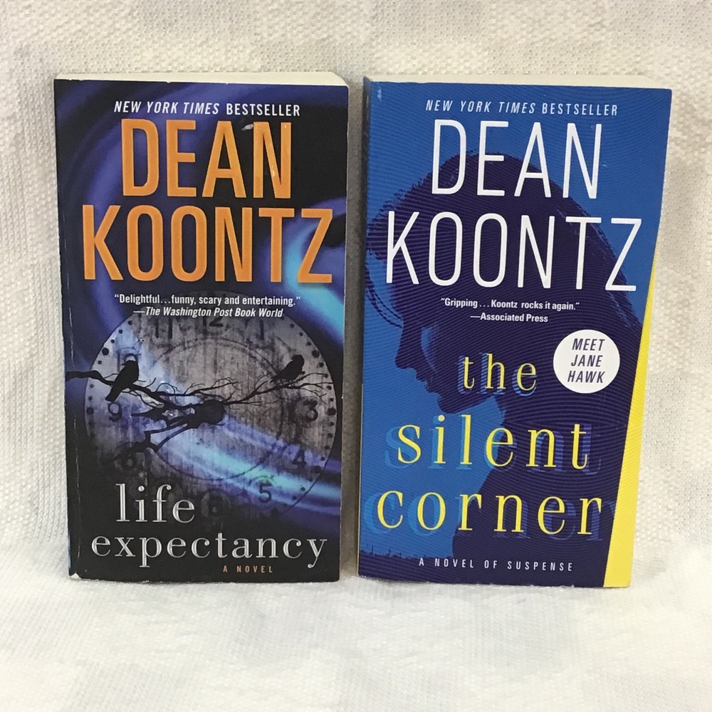 Dean Koontz Book Lot Life Expectancy & The Silent Corner Jane Hawk Thriller PB